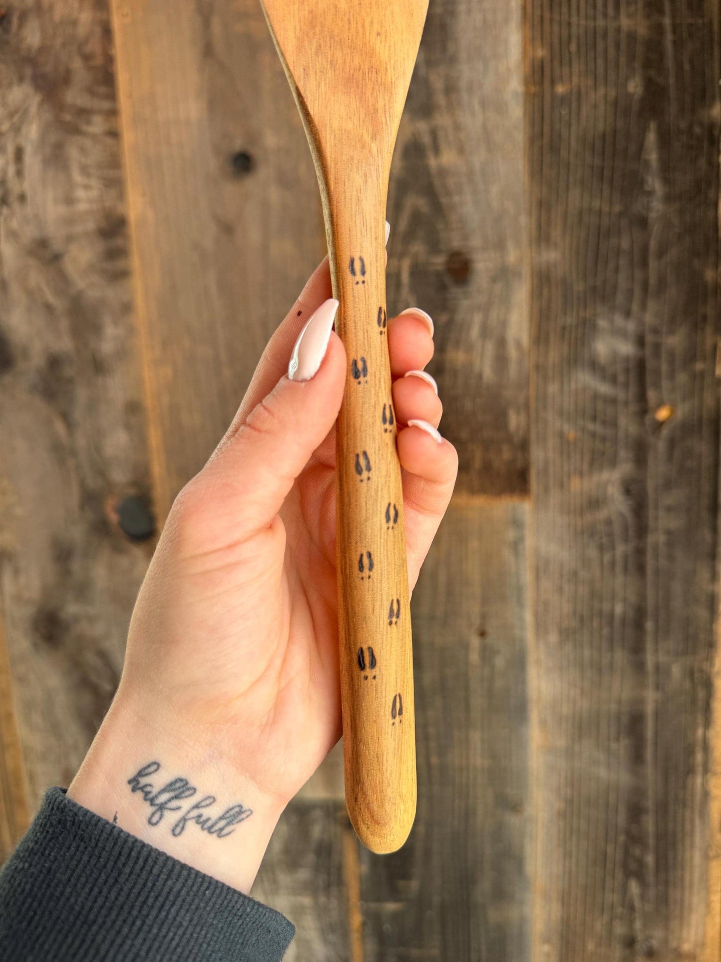 Wood burned antler spatula/CUSTOM antler spatula