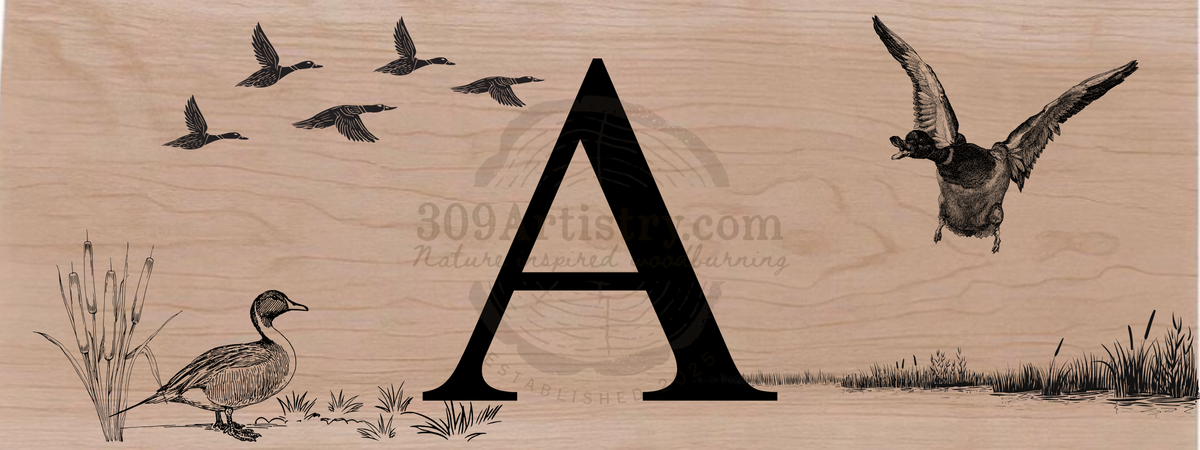 Custom letter live edge slab 18" or 24"