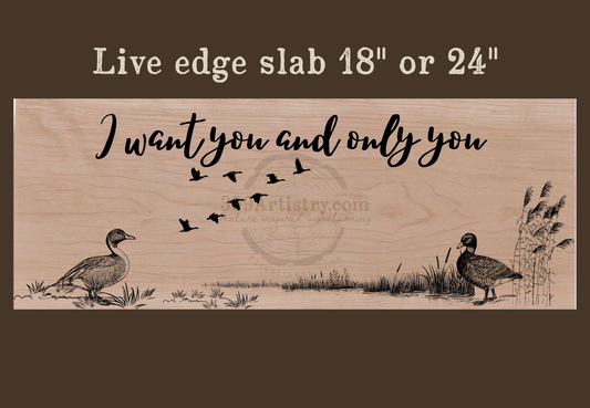 Custom words live edge slab 18" or 24"