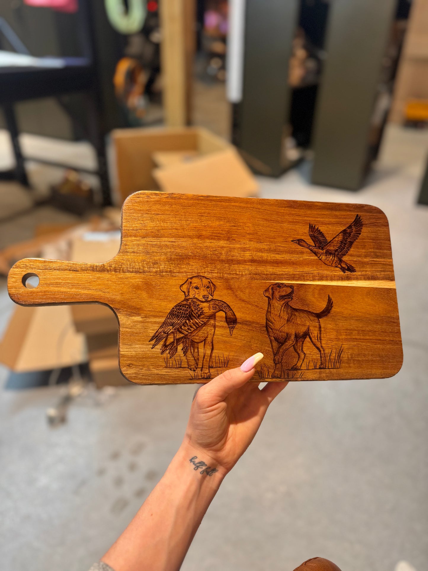 two dogs custom cutting board