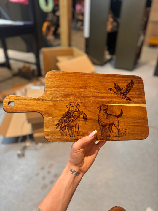 two dogs custom cutting board