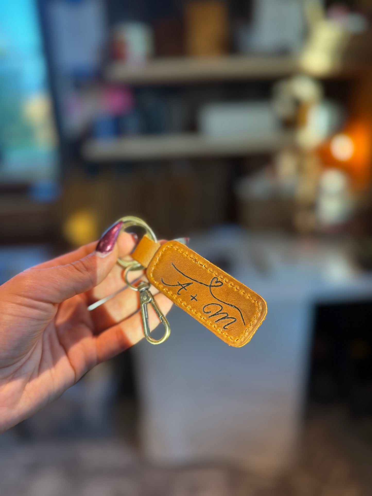 Custom date & initials keychain