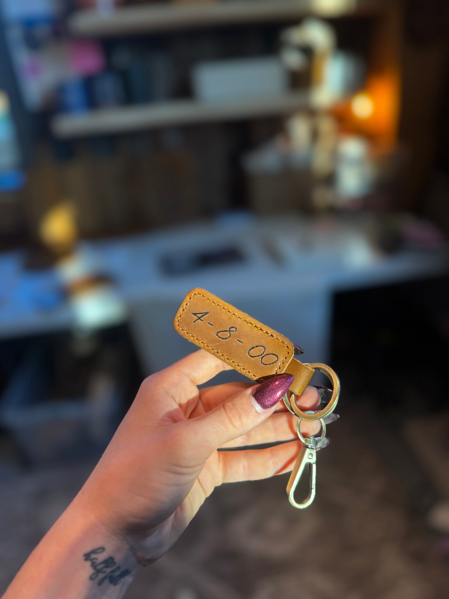 Custom date & initials keychain
