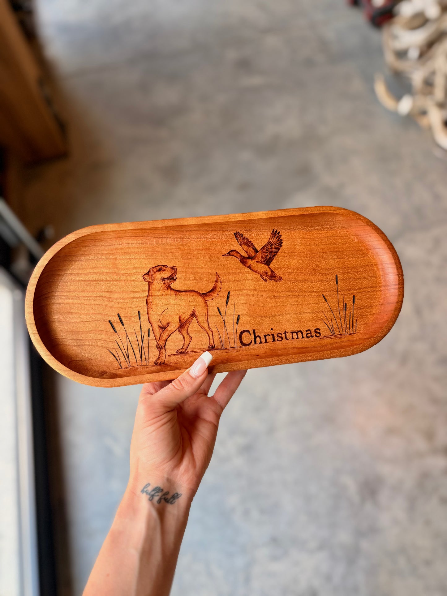 Custom hunting dog tray