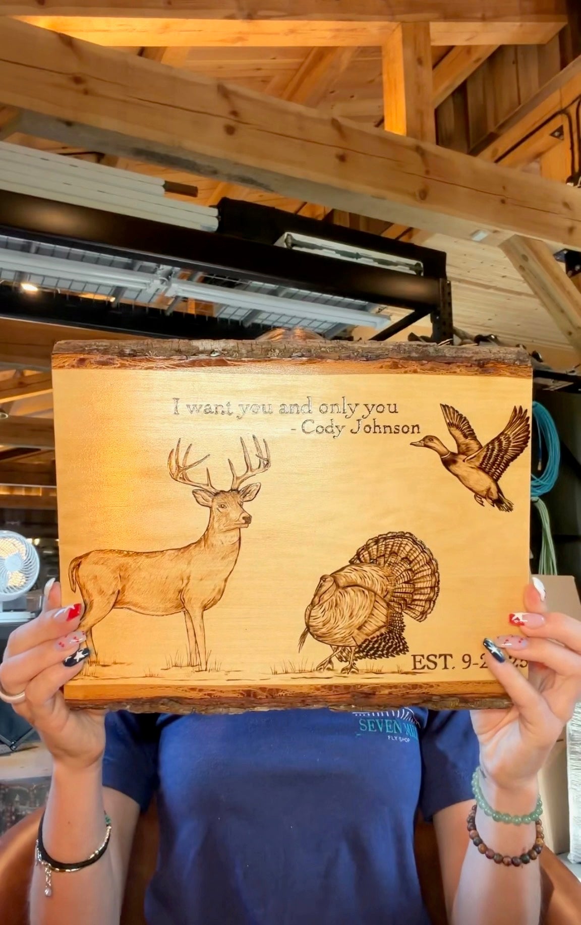 Country woodburned design - custom lyrics