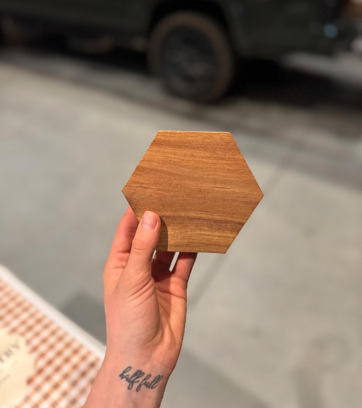 Custom wood burned design