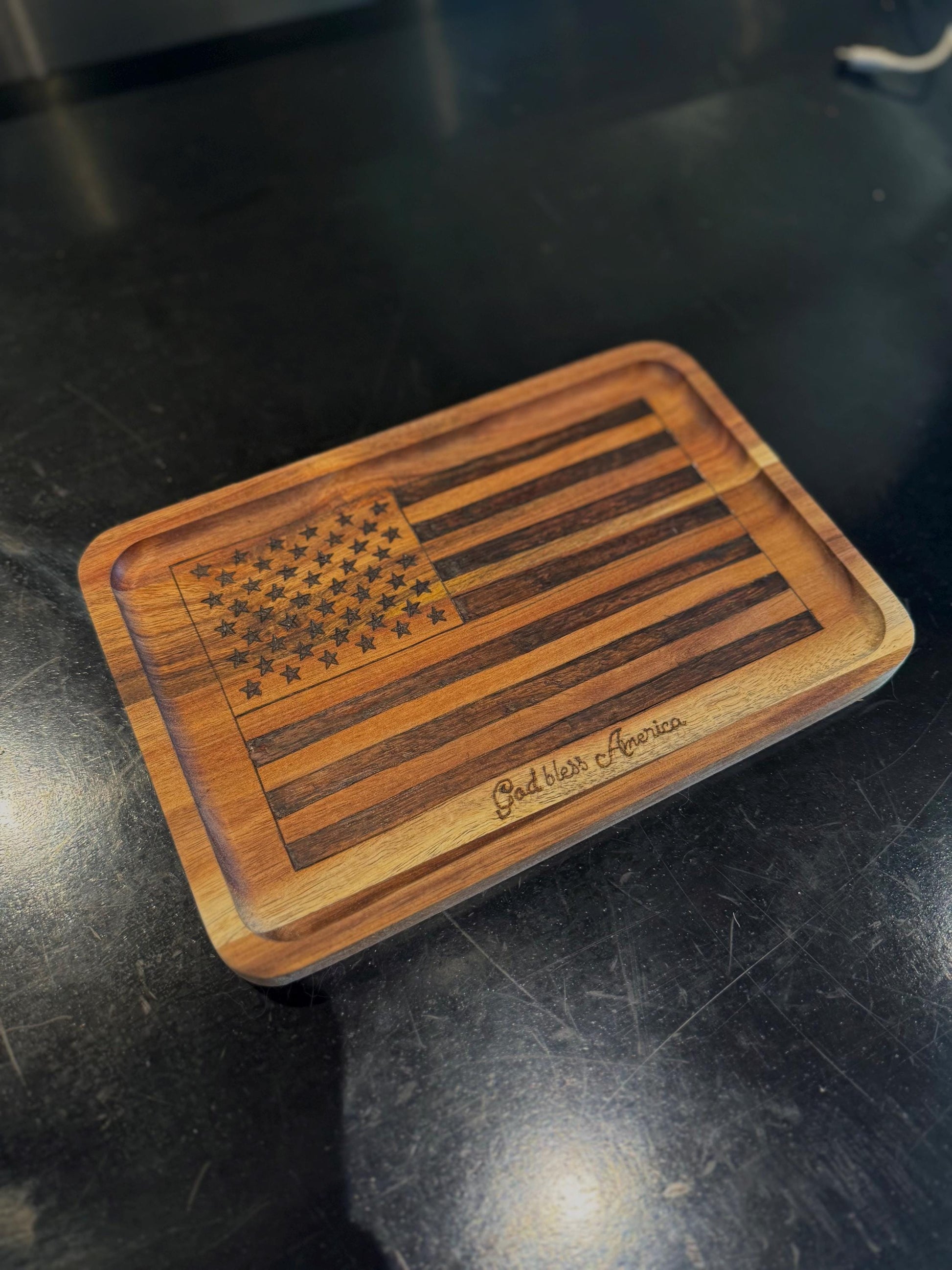 American Flag Decor Tray / God Bless America tray