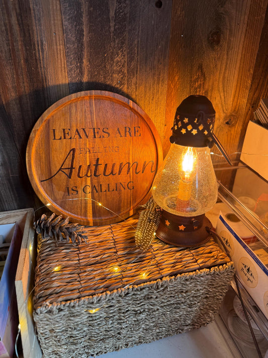 Autumn saying wood plate