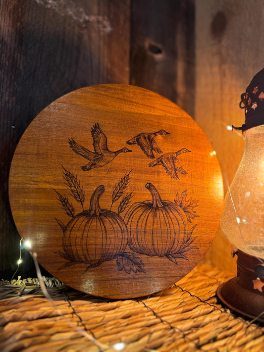 Goose decor plate/Fall season decor