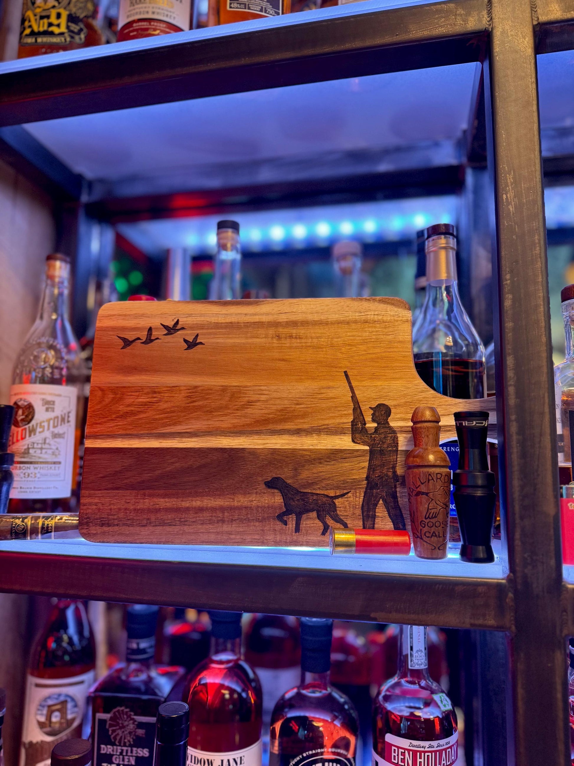 Duck hunter: wood burned cutting board