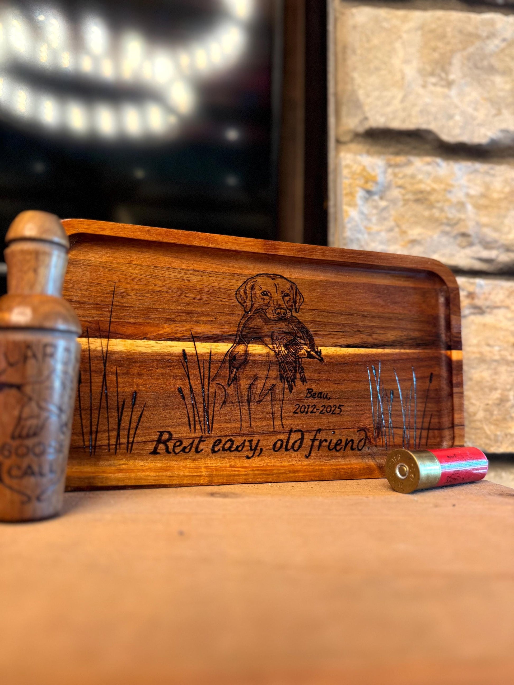 Custom sympathy hunting dog tray