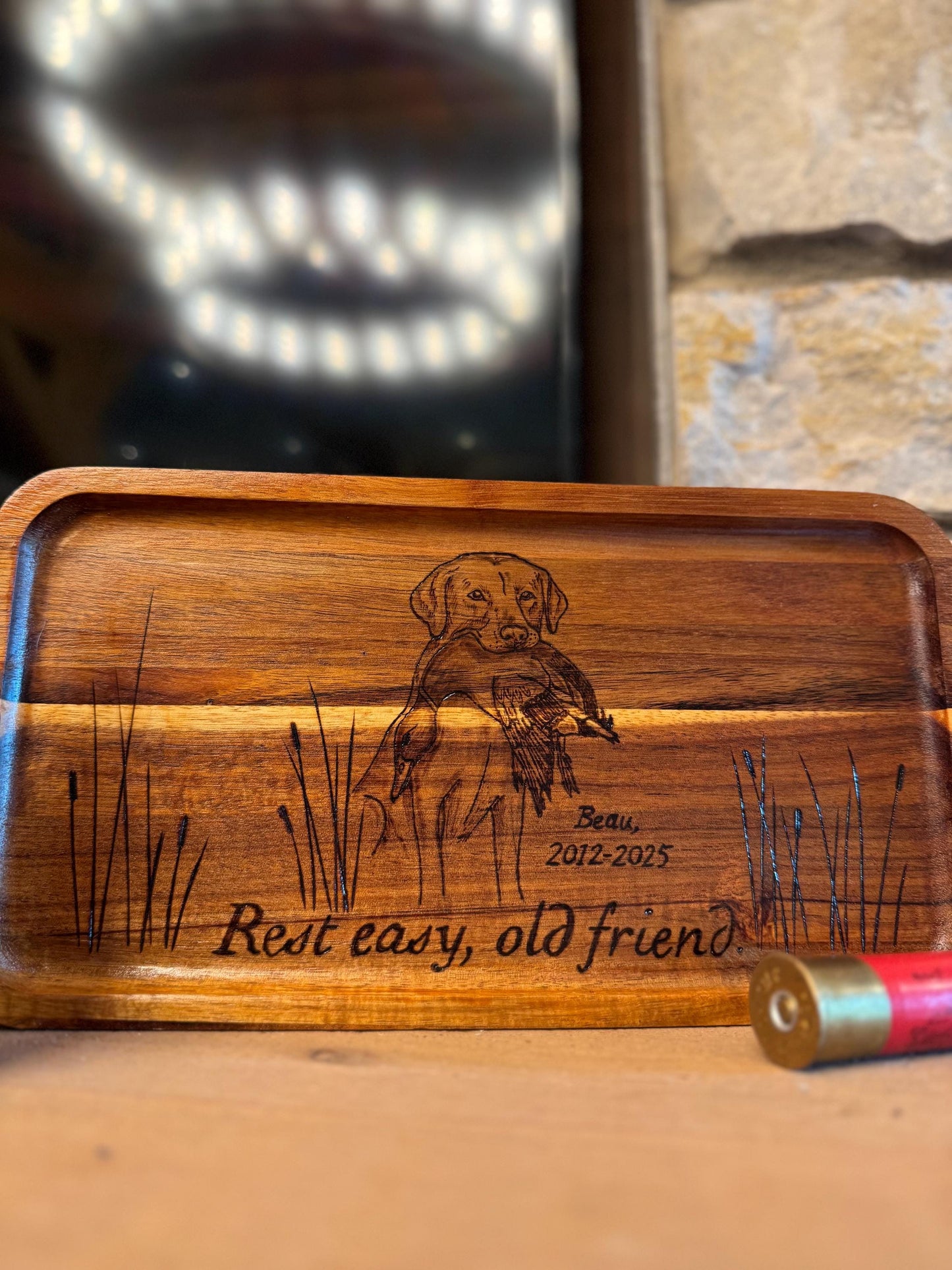 Custom sympathy hunting dog tray