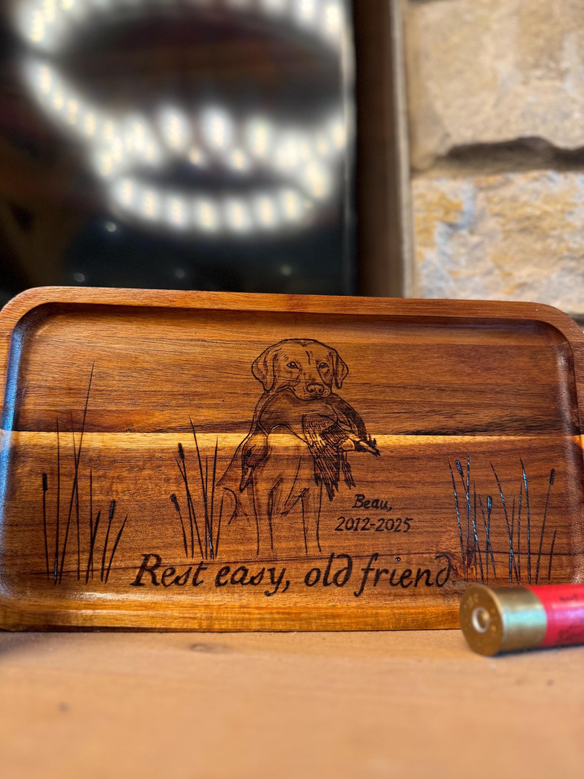 Custom sympathy hunting dog tray