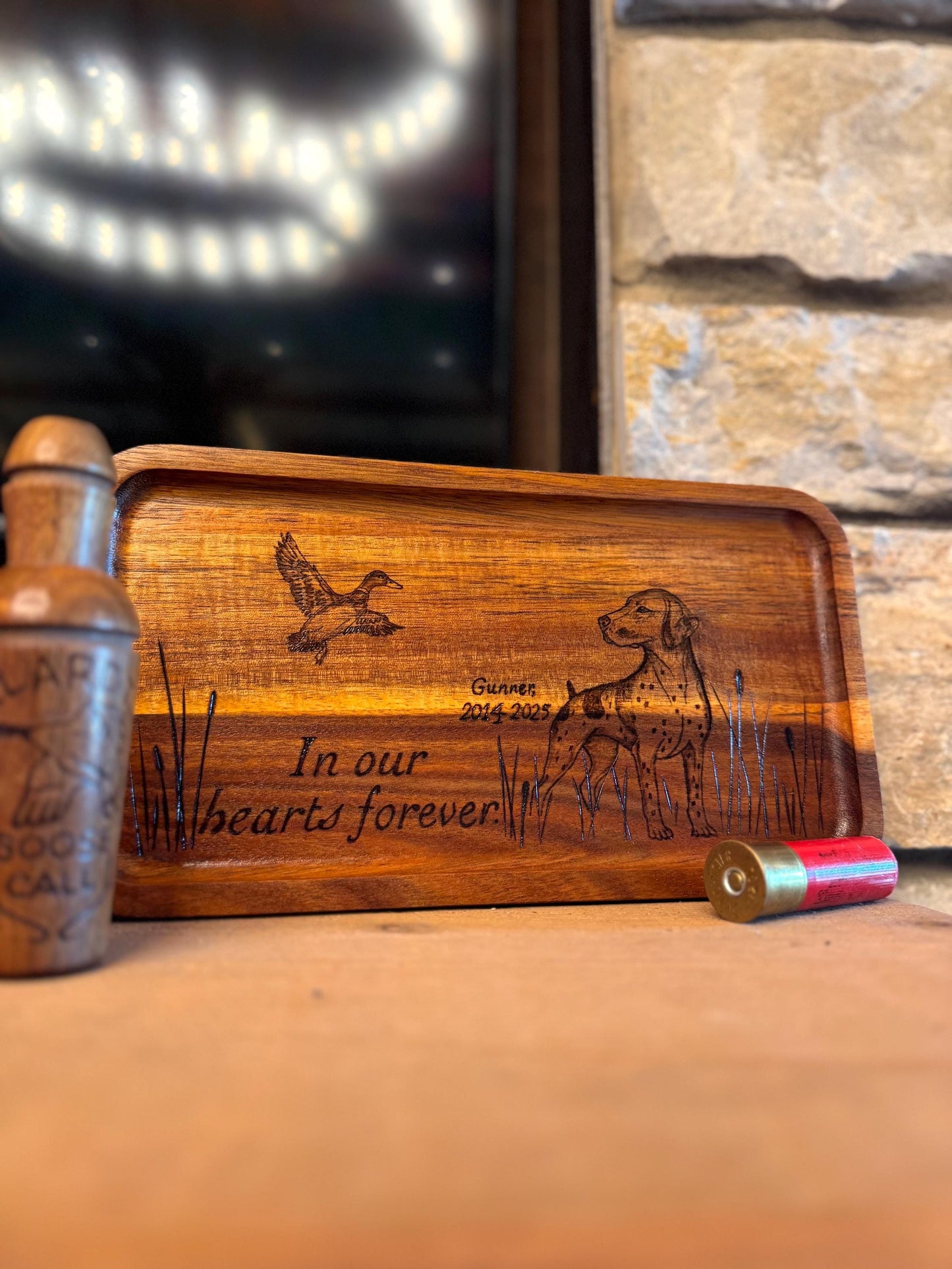 Custom sympathy hunting dog tray