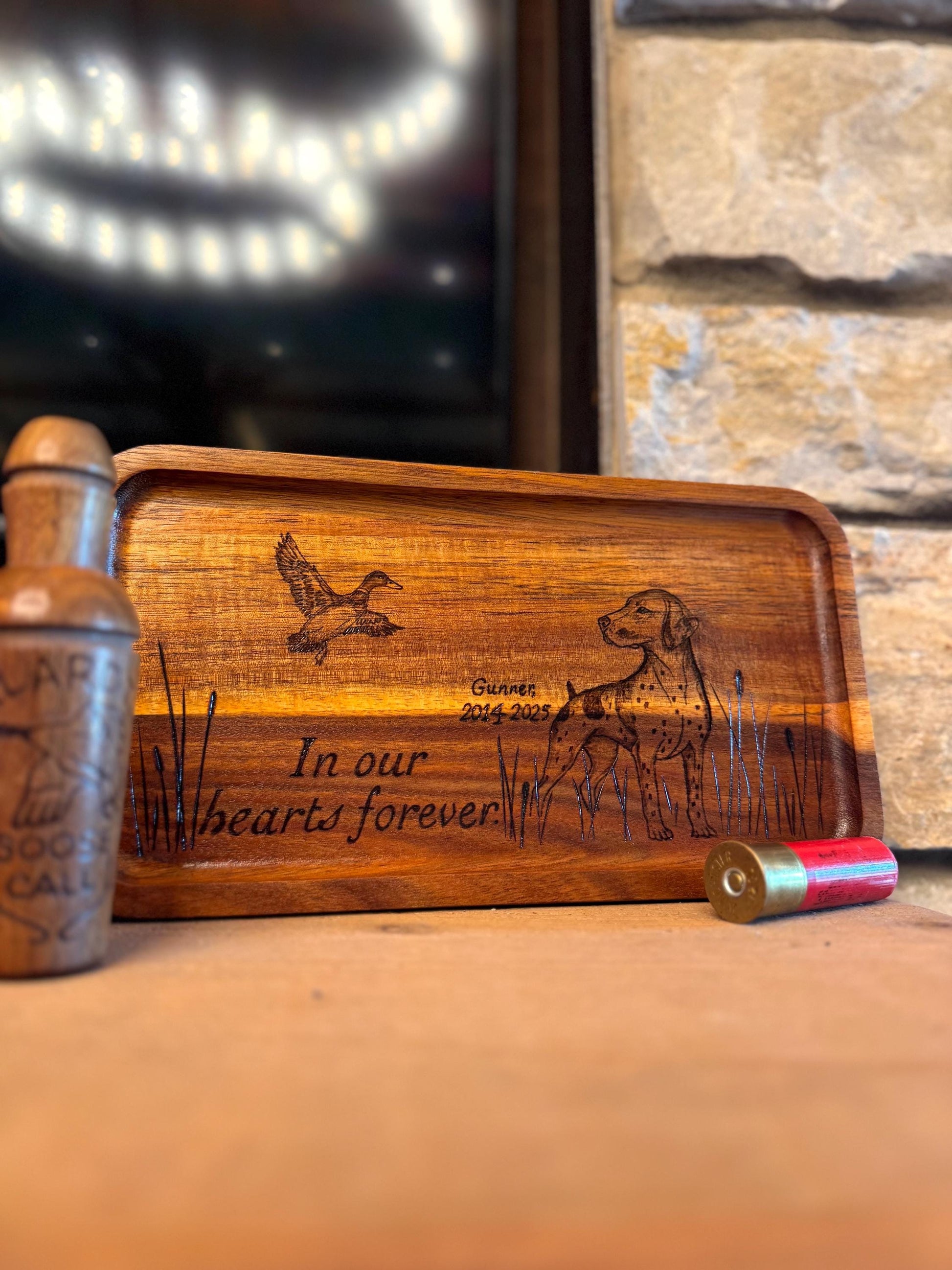 Custom sympathy hunting dog tray