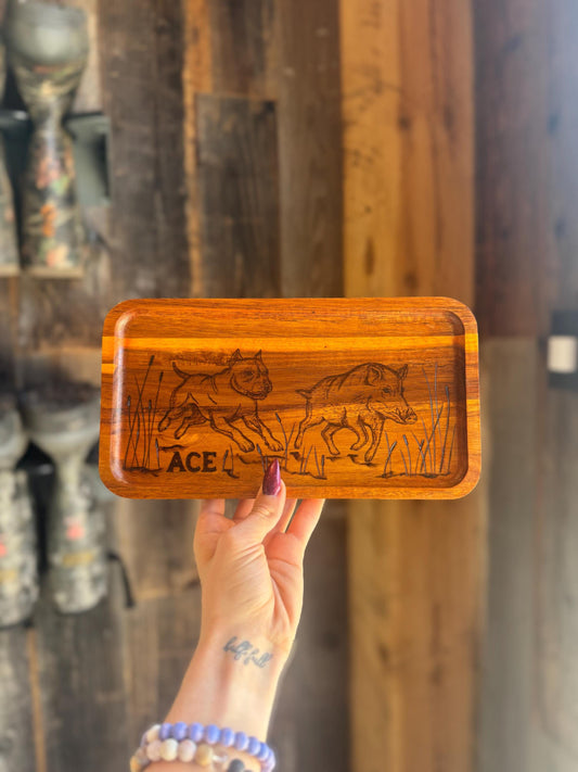 Custom hog hunting dog tray