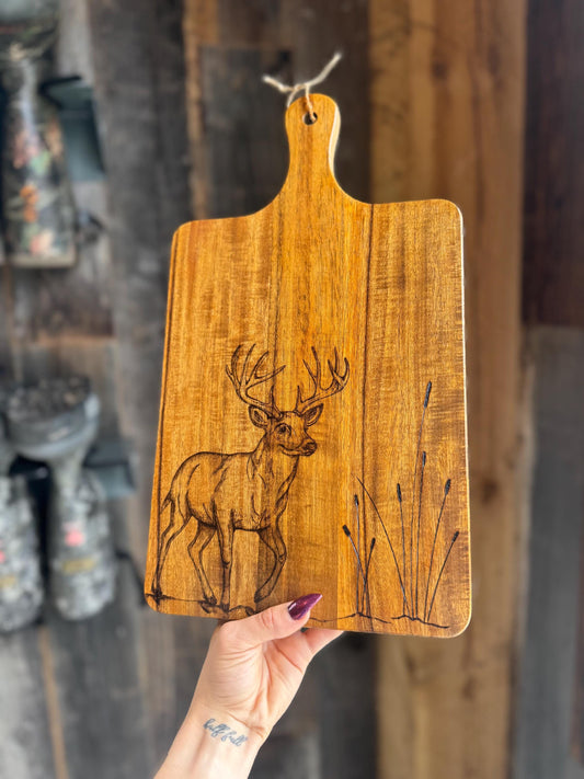 Buck wood burned cutting board