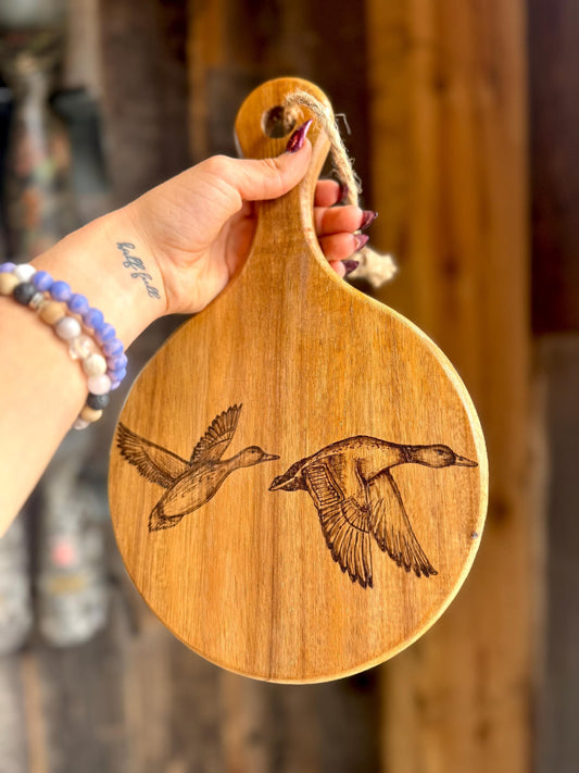 Mallard pair wood trivet