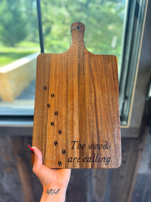 Deer hunter wood burned cutting board
