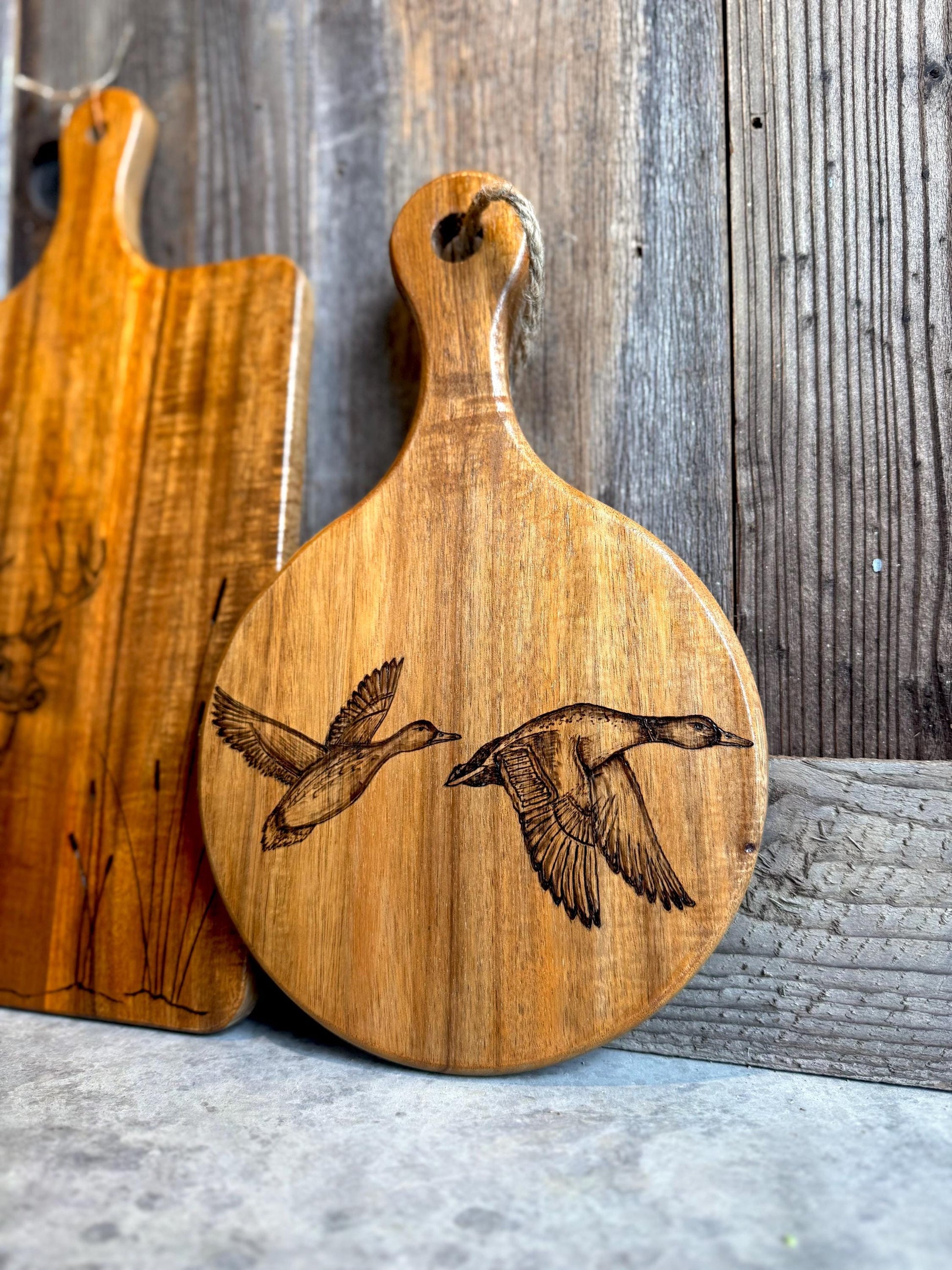 Mallard pair wood trivet
