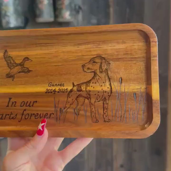Custom sympathy hunting dog tray