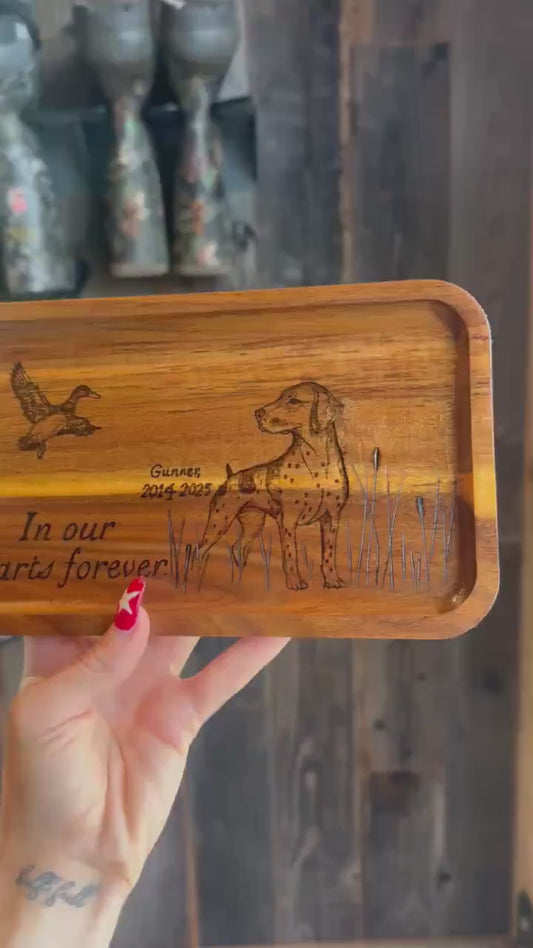Custom sympathy hunting dog tray