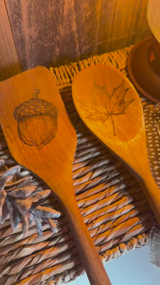 Wood burned fall utensils/fall season decor