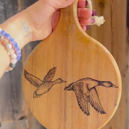 Mallard pair wood trivet