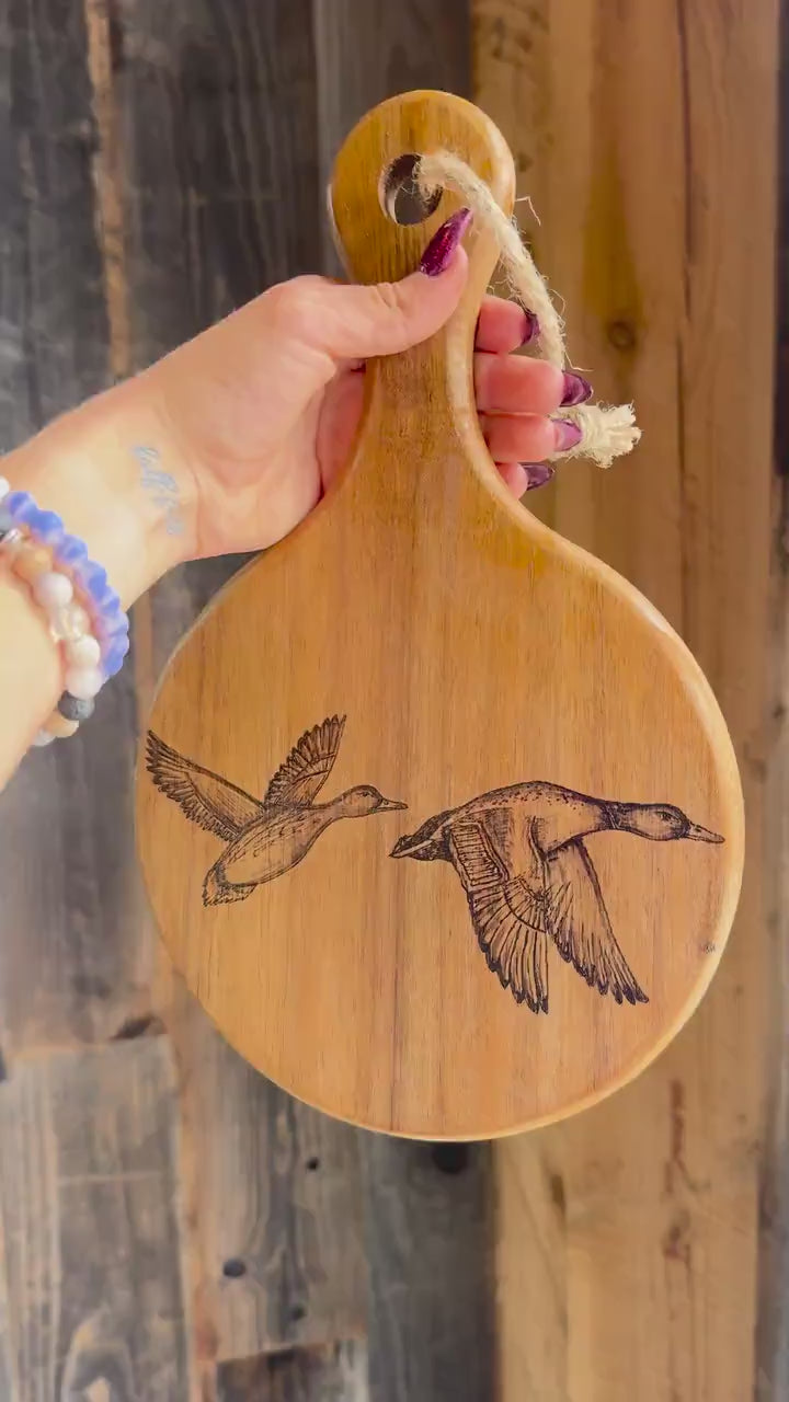 Mallard pair wood trivet