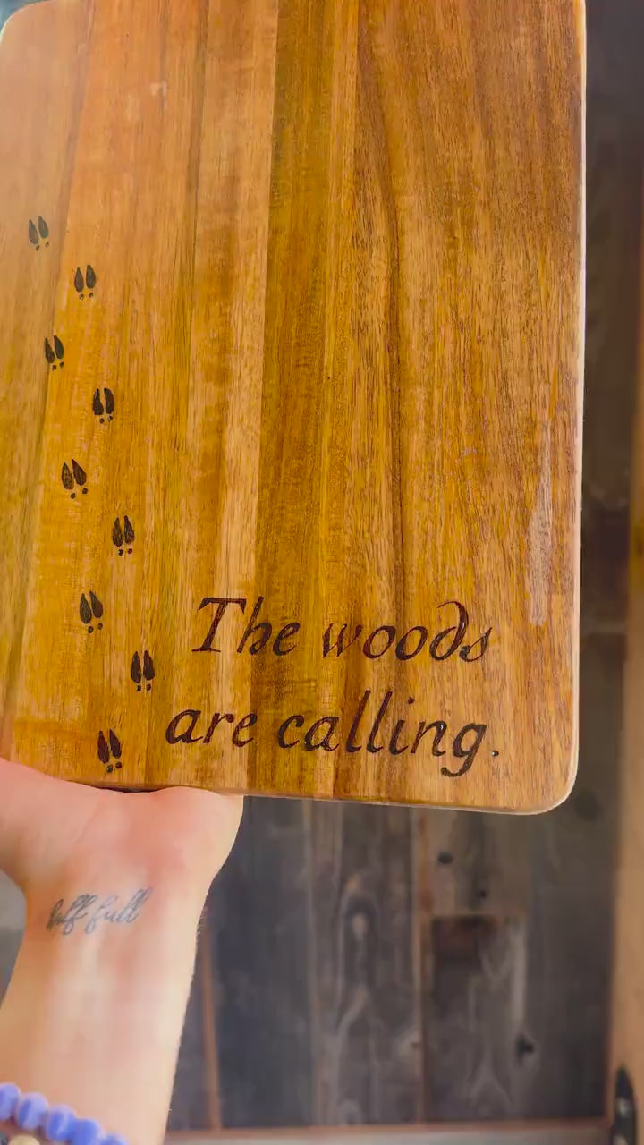 Deer hunter wood burned cutting board
