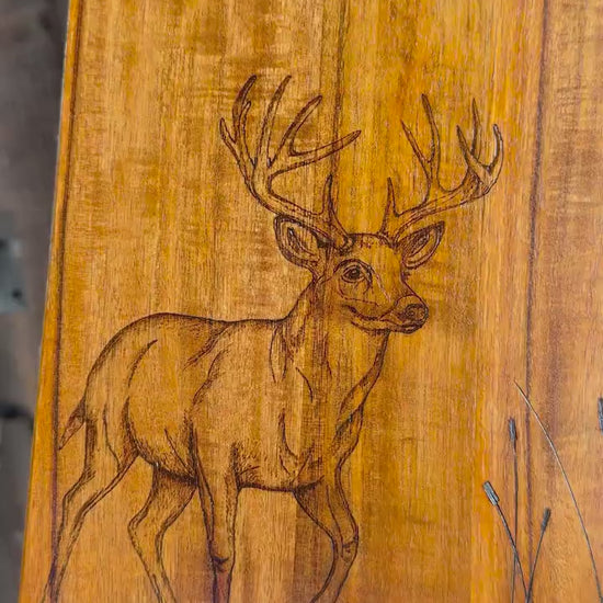 Buck wood burned cutting board