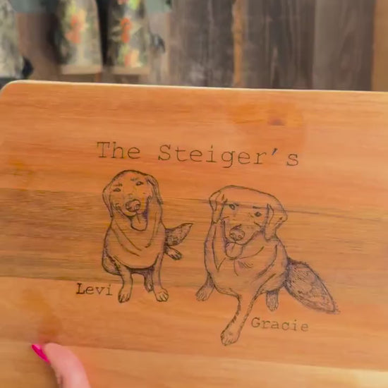 Custom Wood Burned Cutting Board: Personalized Acacia Charcuterie Board