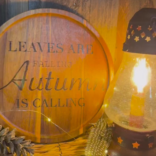 Autumn saying wood plate