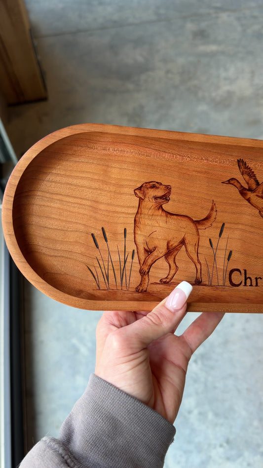 Custom hunting dog tray
