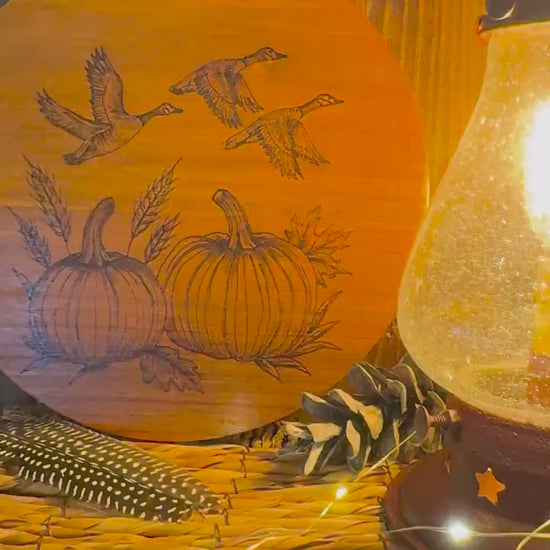 Goose decor plate/Fall season decor