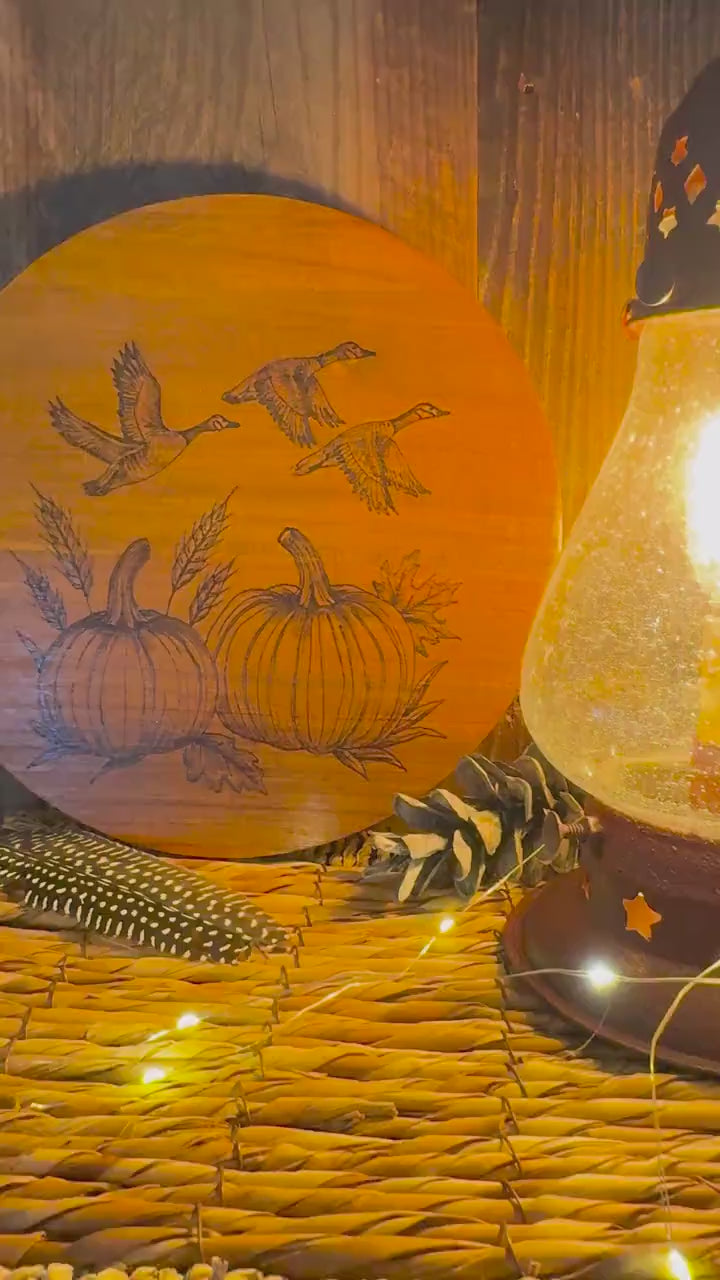 Goose decor plate/Fall season decor