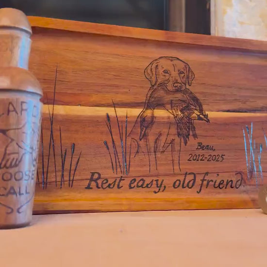 Custom sympathy hunting dog tray