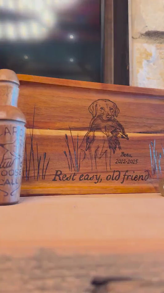 Custom sympathy hunting dog tray