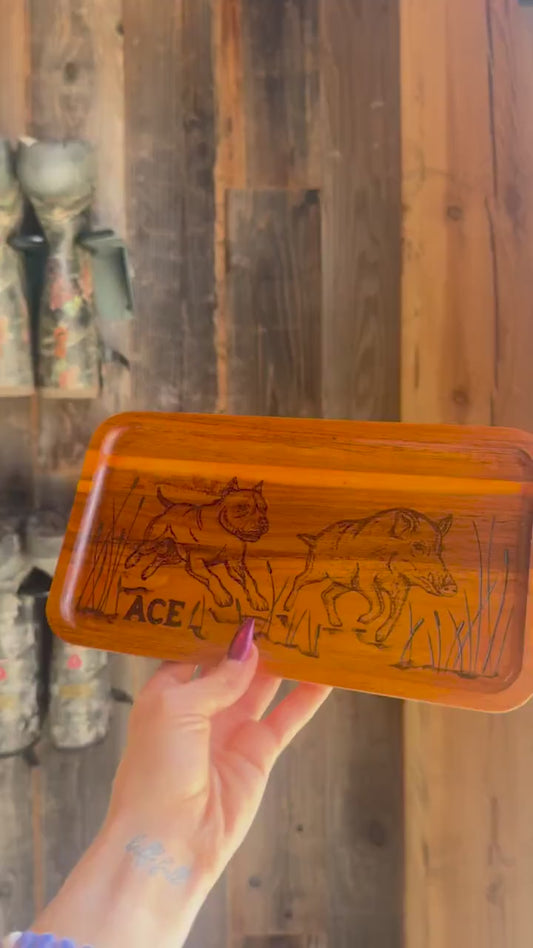 Custom hog hunting dog tray